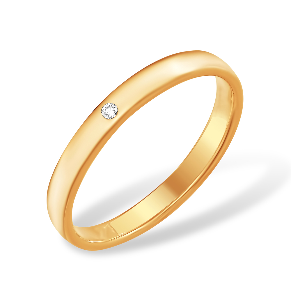 Кольцо из красного золота 585 пробы с бриллиантом 210010001476