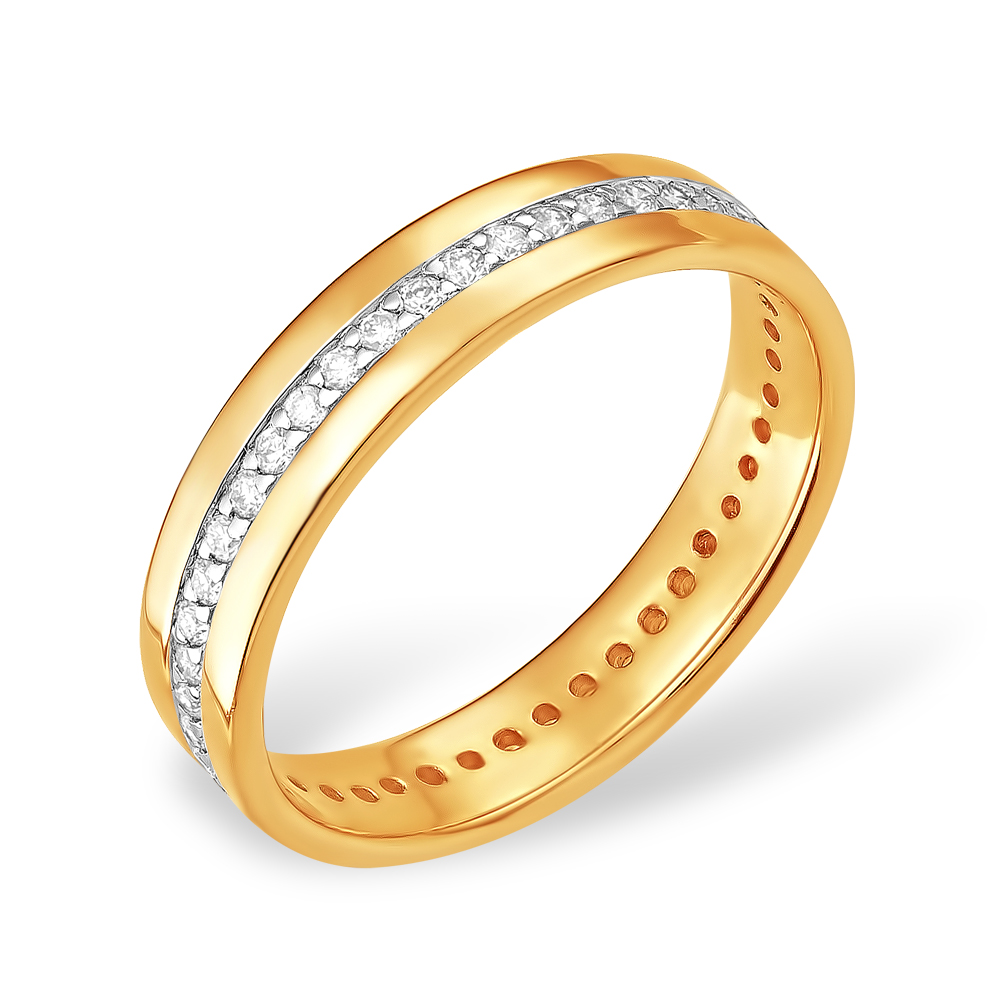 Кольцо из красного золота 585 пробы с бриллиантами 210010000635