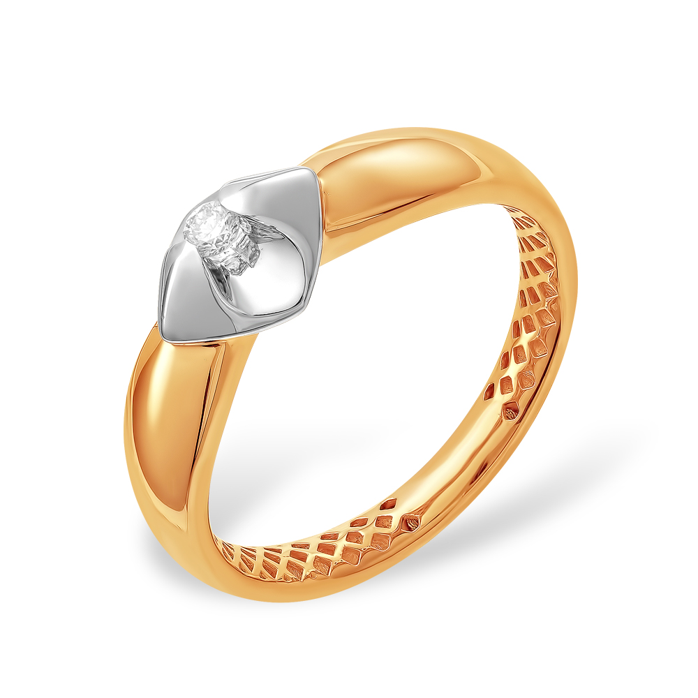 Кольцо из красного золота 585 пробы с бриллиантом 210010001133