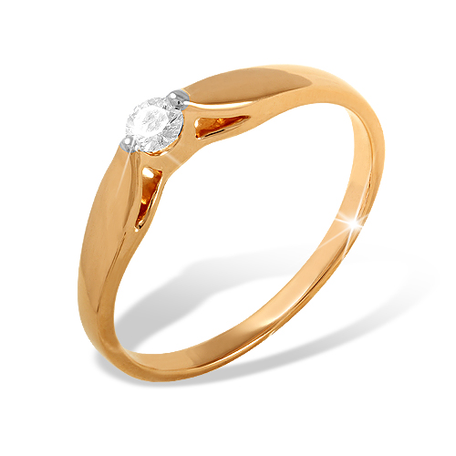 Кольцо из красного золота 585 пробы с бриллиантом 210010000160