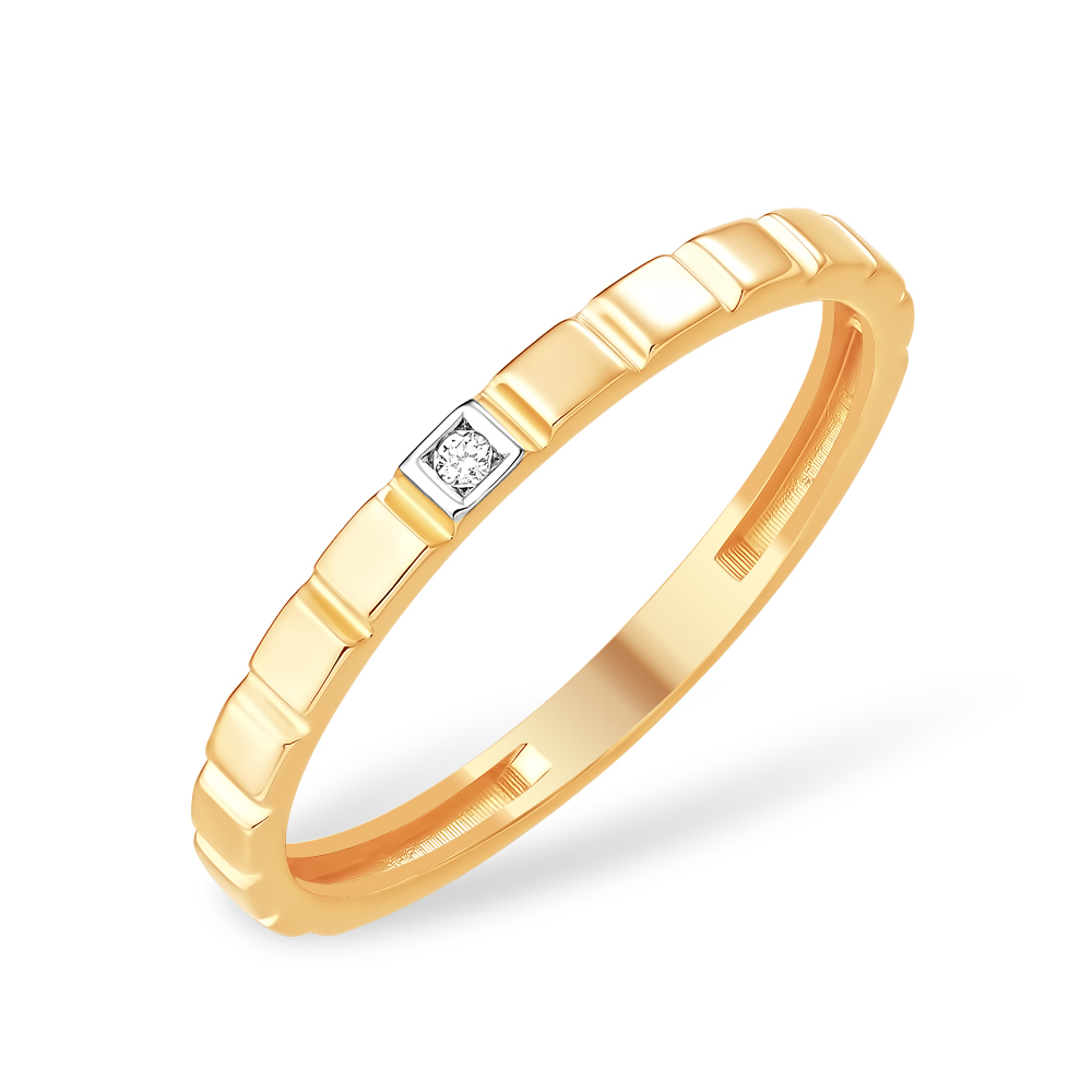 Кольцо из красного золота 585 пробы с бриллиантом 210010001843