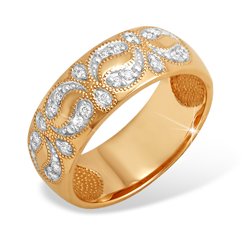 Кольцо из красного золота 585 пробы с бриллиантами 210010000006