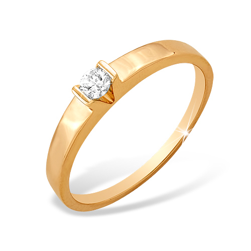 Кольцо из красного золота 585 пробы с бриллиантом 210010000036