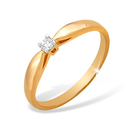 Кольцо из красного золота 585 пробы с бриллиантом 210010000039