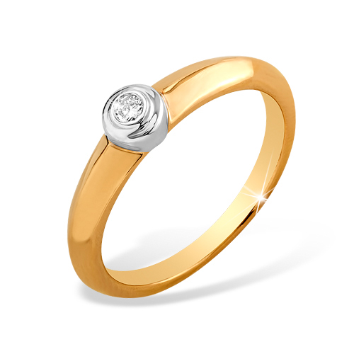 Кольцо из красного золота 585 пробы с бриллиантом 210010000040