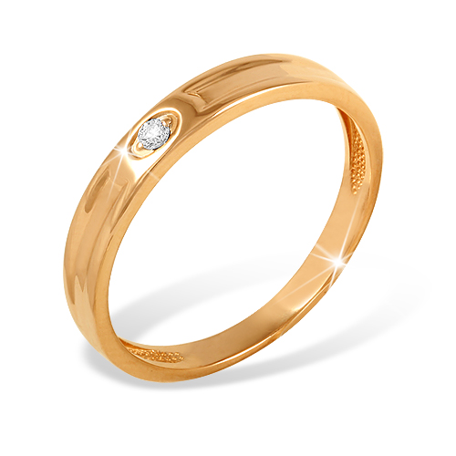 Кольцо из красного золота 585 пробы с бриллиантом 210010000158